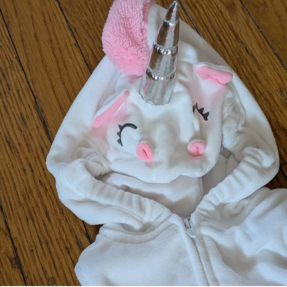Carters Unicorn Baby Infant Halloween Costume 3-6 Months White Pink - Picture 3 of 4